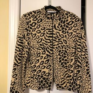 St John knit animal print jacket